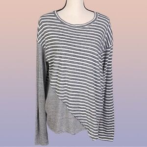CURRENT/ELLIOTT “The Slice Stripe Tee” in “Heather Slice”, size “0”= XXS/XS. EUC